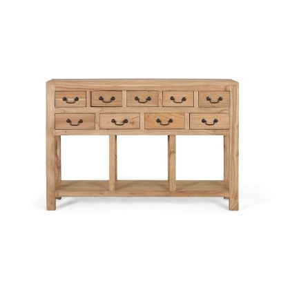 Consola Rústica Madera Maciza Natural, 120 Cm