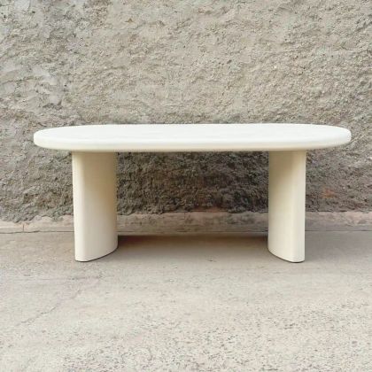 Mesa Comedor Ibiza Ovalada Blanco Crema, 200 Cm