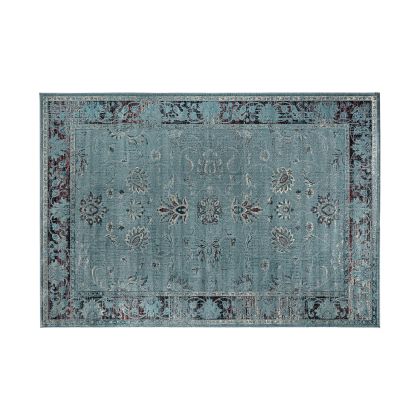 Alfombra estilo vintage , turquesa, viscosa, Adana, 160 x 230 cm