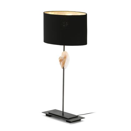 Table Lamp 30x13x53 Mother of Pearl/Metal with Black Shade