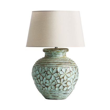Lámpara Sobremesa Terracota Verde Azulado 70 Cm