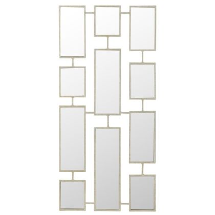 Espejo Partes Metal Plata Decoración, 47 Cm