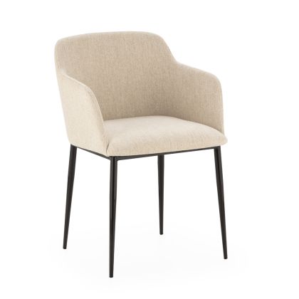 Chair 51x55x78 Fabric/Metal -- White/Black