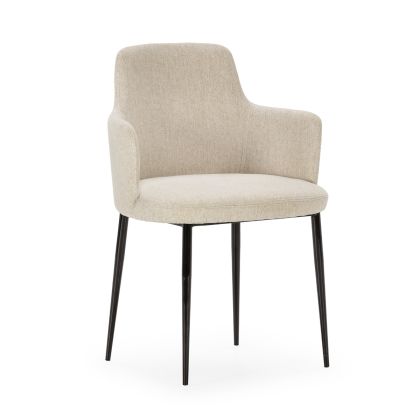 Silla 54x55x87 Metal/Tela -- Negro/Blanco