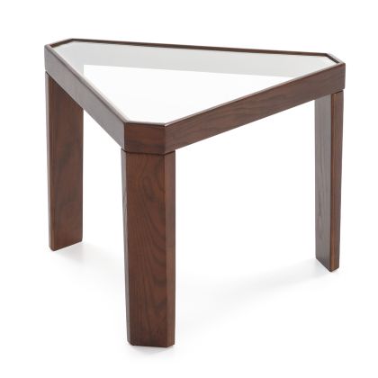 Side Table 54x47x40 Glass/Dark Brown Wood