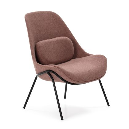 Armchair 73x74x92 Black Metal/Pink Fabric