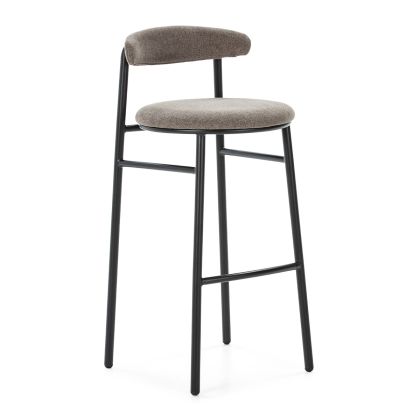 Stool 44x46x94 Black Metal/Grey Fabric