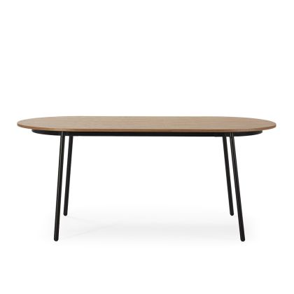 Mesa Comedor Estilo Moderno Natural Negro, 180 Cm.