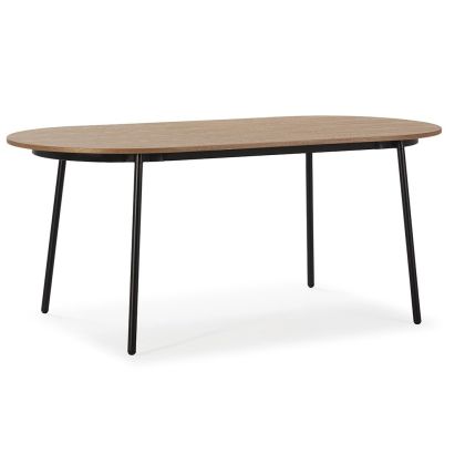 Mesa Comedor 180x90x76 Madera/Metal -- Negro/Natural