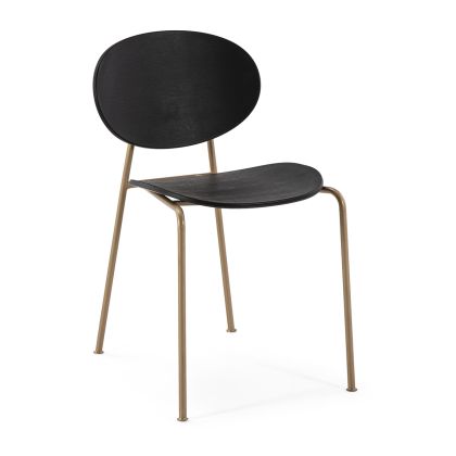 Stackable chair 42x51x78 Metal/ABS -- Gold/Black Stackable chair 42x51x78 Metal/ABS -- Gold/Black