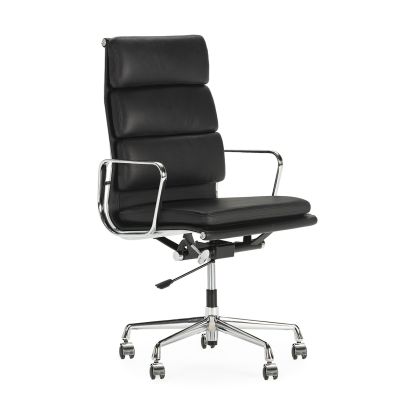 Office Chair 62x59x104/113 Leather/Aluminum -- Black/Chrome