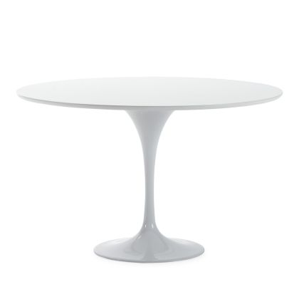 Mesa Comedor Aluminio/Madera en Blanco, 120 Cm.