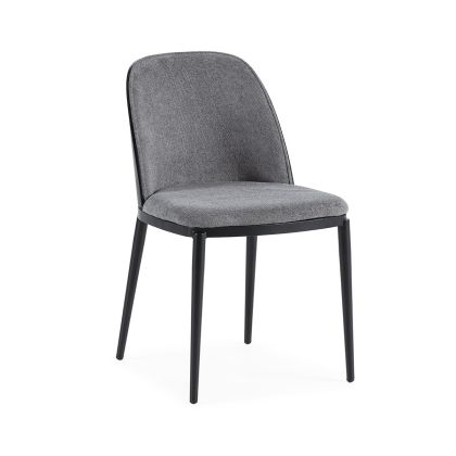 Silla Comedor Tejido Gris Metal