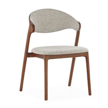 Silla 56,5x53x79,4 Madera/Tela -- Marrón/Gris