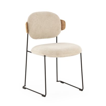 Silla 55,5x50,8x80,3 Metal/Madera/Tela -- Negro/Natural/Blanco