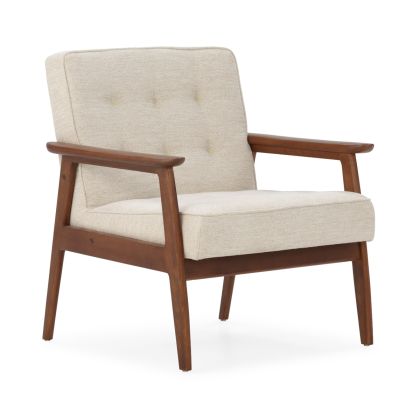 Armchair 57.5x58.8x81.8 Beech Wood/Fabric -- Walnut/Beige Armchair 57.5x58.8x81.8 Beech Wood/Fabric -- Walnut/Beige