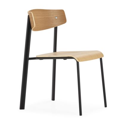 Silla 51,5x55,5x77,5 Chapado Fresno/Metal -- Natural/Negro