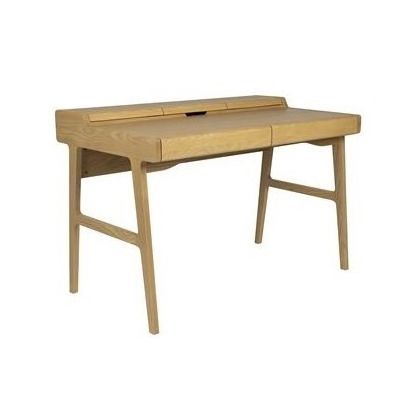 Mesa Escritorio Kaat Chapa Roble Madera Maciza Fresno, 120 Cm