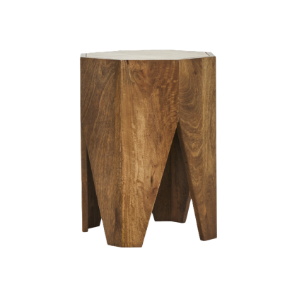 Mango Wood Low Side Table, 33 Cm