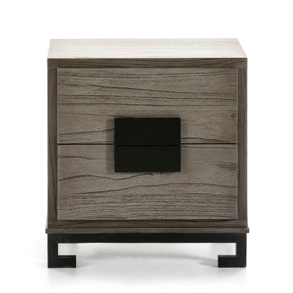 Nightstand 56x41x60 Grey/Black Wood