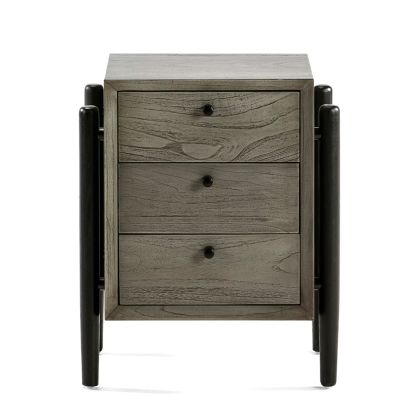 Nightstand 50x40x61 Wood Grey/Black
