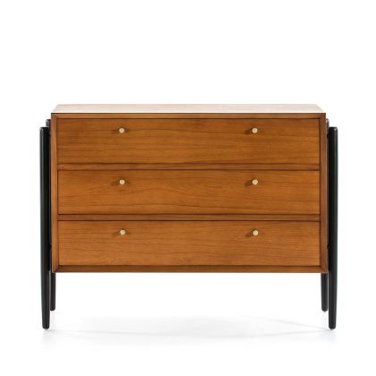 Chest of Drawers 125x45x90 Wood Brown/Black