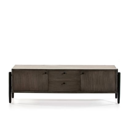 TV Unit 160x40x50 Grey/Black Wood