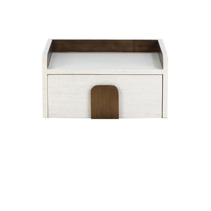 Nightstand 46x41x24 White/Gold Cedar Wood