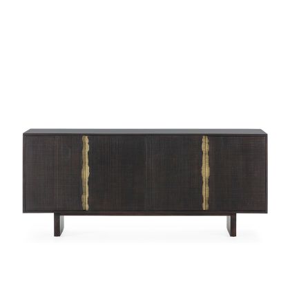 Sideboard 200x45x85 Cedar Wood -- Dark Brown/Gold