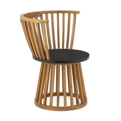 Armchair 70x70x80 Teak Wood -- Natural/Black