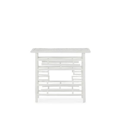 Console Table 45x90x80 Bamboo/Rattan -- White