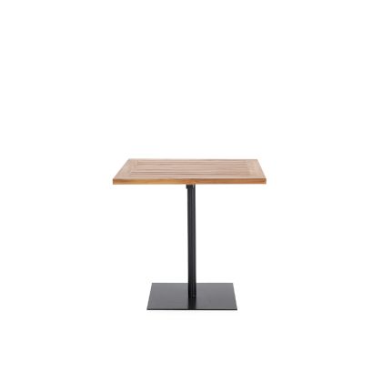 Dining Table 80x80x75 Teak Wood/Metal Natural/Dark Grey