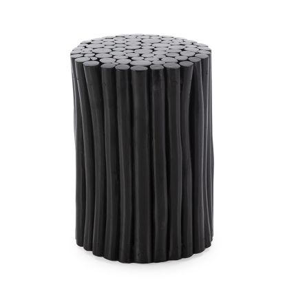 Stool 30x30x40 Black Teak Wood