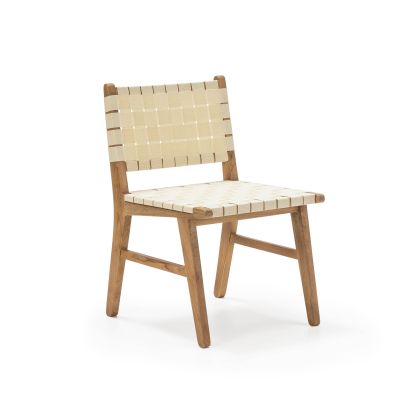 Chair 50X53X81 Teak Wood/Nylon Fabric Natural/Beige