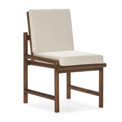 Chair 50x56x87 Teak Wood/Synthetic -- Natural/White