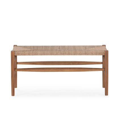 Bench 100x45x47 Teak Wood/Synthetic Water Hyacinth -- Natural