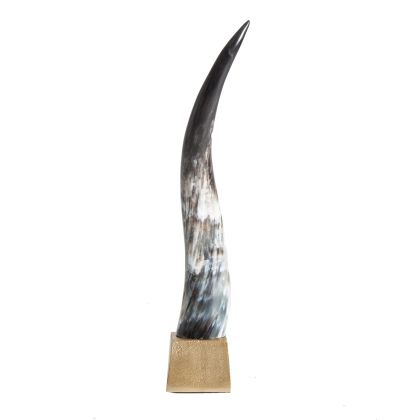 Escultura Resina Negro Gris Aluminio Oro, 59 Cm