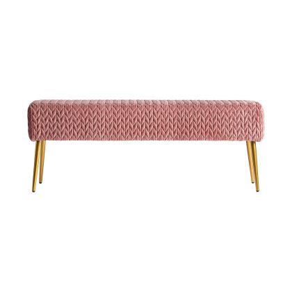 Pie de Cama Esine Terciopelo Rosa Acero, 115 Cm