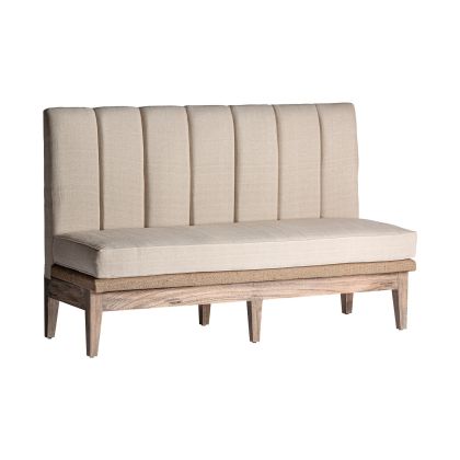 Sofá Bar Madera Blanco Roto Tejido Beige, 171 Cm