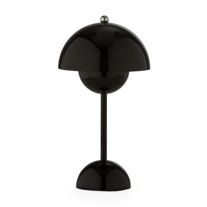 Portable Table Lamp 16x16x29 Plastic -- Black/Chrome