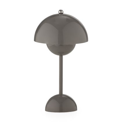 Portable Table Lamp 16x16x29 Plastic -- Grey/Chrome