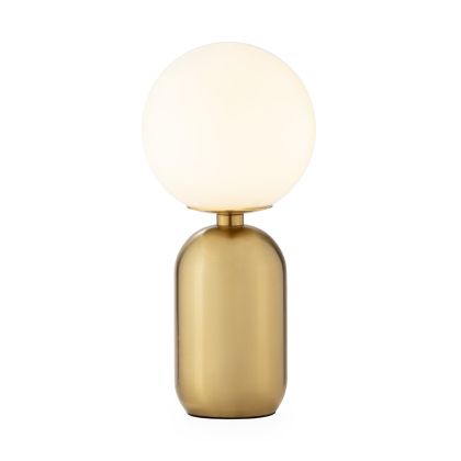 Table Lamp 20x20x43 Metal/Glass -- Gold/White