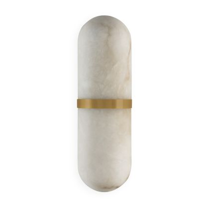 12.5x6x40 Metal/Alabaster Wall Lamp -- Gold