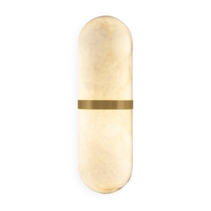 Aplique 12,5x6x40 Metal/Alabastro -- Dorado