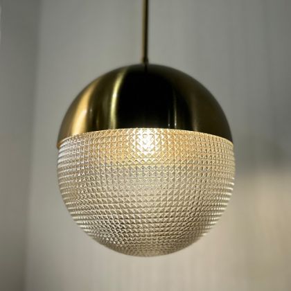 LAMPARA DE TECHO 20x20x20/190cm METAL DORADO/CRISTAL 