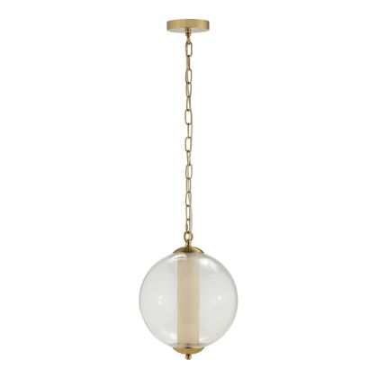 Ceiling Lamp 28x28x88 Metal/Alabaster/Glass -- Gold/White/Transparent