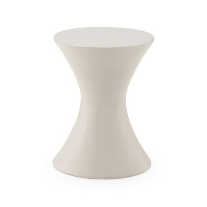 Taburete Minimalista de Cerámica Blanco.