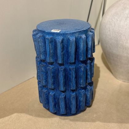 TABURETE 35x35x45 CERAMICA AZUL