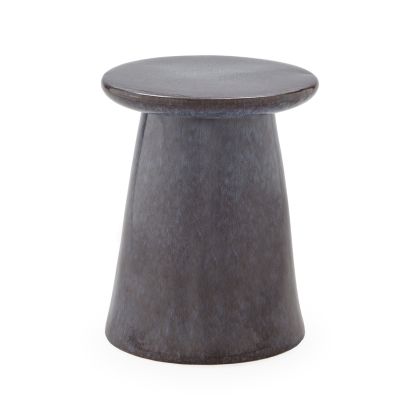 Taburete, Asiento Auxiliar, Mesita o Soporte decorativo en Cerámica color Azul Envejecido.