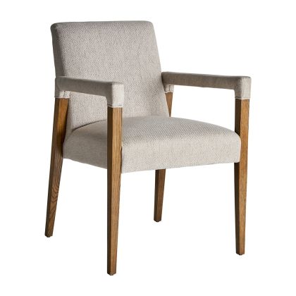 Silla Madera Abedul Tejido Crema Home, 85 Cm